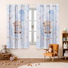 Children's Curtain Encantos 2.00 X 1.50 Decoration, Baby Room, Baby, Girl, Boy - 米色 - 查看 1