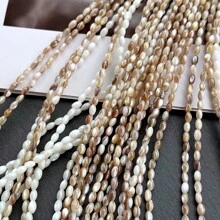 1 Peça de Contas de Pérola de Semente Bege em Forma de Pinguim Marinho, Contas de Pérola de Semente Multicolorida, 3*5mm, Adequada para Fazer Pulseiras e Colares Femininos, Adequada para Acessórios Feitos à Mão DIY