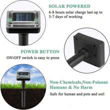 1/2pcs Solar Ultrasonic Rat Repellent Vibration Snake Repellent Suitable For Lawn, Garden, Courtyard, And Farm Pest Control