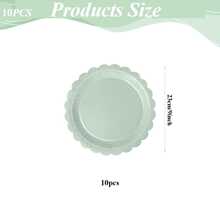 10 piezas de platos de papel de bordes lisos de color verde salvia de 7"/9" para fiestas, platos de papel de color verde salvia sólido que agregan ambiente festivo, adecuados para fiestas de cumpleaños, picnics, reuniones familiares, celebraciones de Año Nuevo, celebraciones del Día de San Valentín - Multicolor - Ver 7