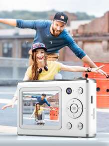 1 Pc 64 Million Pixels Digital Camera 2.4-Inch HD Screen, 8-Variable Zoom, HD Dual-Lens CCD Card Camera With Front Selfie Mirror, Including 32G Memory Card + Card Reader - Camera + Card Reader + 32G Memory Card - View 4