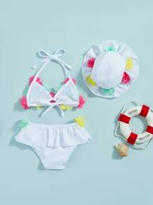 Newborn Baby Swimwear - White - View 4