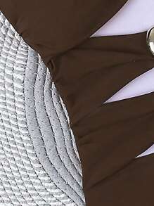 Polovedo Official Hollow Metal Decor Sexy Spaghetti Strap One-Piece Swimsuit For Women - Khaki - View 6