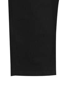 Men's Breathable Linen Pants Solid Color Drawstring Waist Casual Straight Leg Trousers For Summer - Black - View 6