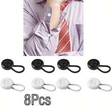 6/8/12 件衣领延长器，衬衫衣领延长器，纽扣延长器，衣领延长器，弹性纽扣延长器 - 彩色 - 查看 20