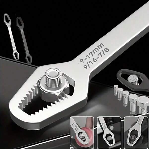 1pc Multi-Function Adjustable Wrench, Self-Tightening Repair Tool, Suitable For Bicycle, Motorcycle And Automobile, With Multiple Openings
