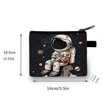 Coin Wallet In Colourful-Red/Blue/Black Festive Astronaut Printed Coin Wallet - Casual Style, Polyester Material - Multicolor - View 3