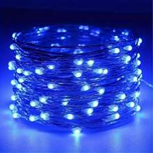 1 件 20 米仙女灯，带 200 个暖白色 LED，USB 供电 LED 灯，适用于圣诞节、婚礼、派对、居家度假、聚会、婚礼装饰。常亮。 - 藍色 - 查看 3