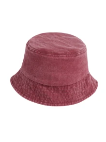 1pc Unisex Adjustable Vintage Bucket Hat, Versatile For Everyday, Travel, Outdoor, Casual, Cycling, Sightseeing, Suitable For Couple - Washed Bucket Hat - View 15