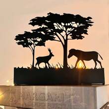 1pc Metal Animal Candle Holder, Creative Animal Silhouette Design, Christmas Table Sculpture Decor, Romantic Nighttime Home Decoration, Suitable For Christmas, Wedding, Housewarming, Friends' Wedding, Mother's Day Gift