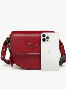 Regalo de cumpleaños Bolso de silla de montar de cereza 2025 Nuevo bolso de mano versátil y de moda con textura roja Bolso cruzado original para mujeres