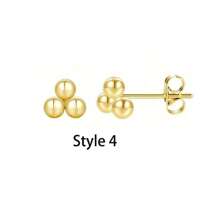 DAILI 18K金耳钉套装，钛金属医用钢耳钉，适合多个耳洞，低过敏性，花朵心形球形立方氧化锆耳钉，女士款