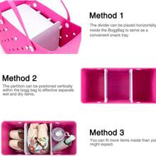 2 piezas Organizador portátil de bolsa de playa - Divisores de compartimentos móviles - Para bolsas de playa - Organizar el espacio de la bolsa - Accesorios lindos de bricolaje para bolsas de playa - Multicolor - Ver 8