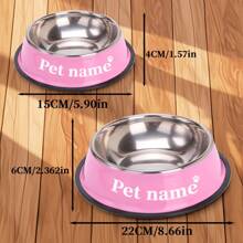 Comedero de acero inoxidable antideslizante personalizado para mascotas, cuenco individual para comida o agua de perros grandes o gatos, con grabado conmemorativo de mascota, suministros para gatos, ornamental, estiloso, de moda, colorido, vintage, lindo, compacto, cachorros, personalizado, único, personalizado, para aniversarios, para cumpleaños