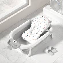 Ultimate Portable Ergonomic Baby Bathtub With Integrated Temperature Gauge, Soft Cushion Bath Pad, And Net: The Ideal, Compact Solution For Bathing Newborns To Toddlers (0-36 Months) Anywhere - 白色 - 查看 10