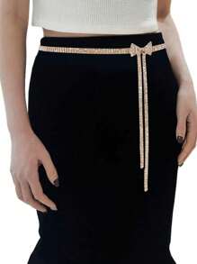 派对 1 件装奢华铜合金水钻装饰腰链 女士日常生活万圣节