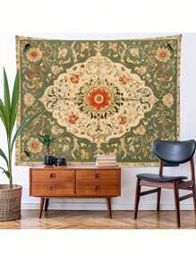 1pc Bohemian Mandala Printed Wall Tapestry, Modern Polyester Square Wall Hanging Decor For Room, Living Room, Bedroom