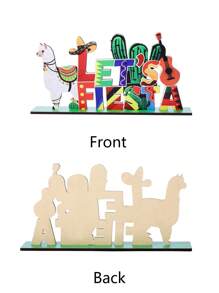 1pc 2D Flat Decoration, May 5th Party Decor, Mexican Wooden Tabletop Center Piece, Party Decoration Gift, Birthday Graduation Ceremony - Multicolor - View 6