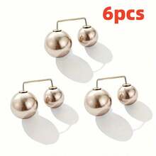 6/10/18pcs Faux Pearl Waist Buckle, Scarf Clip, Brooch For Women