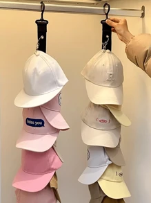 1pc Baseball Cap Hat Rack, Unisex Hat Rack With Hooks And Clips, Suitable For Wardrobe And Cabinet Doors, Hat Storage Rack On Door And Wall, Suitable For Baseball Cap Lovers To Store Closet Door Display Hat Rack,Space Saving Hat Storage Rack For Closet And Door - Multicolor - View 3