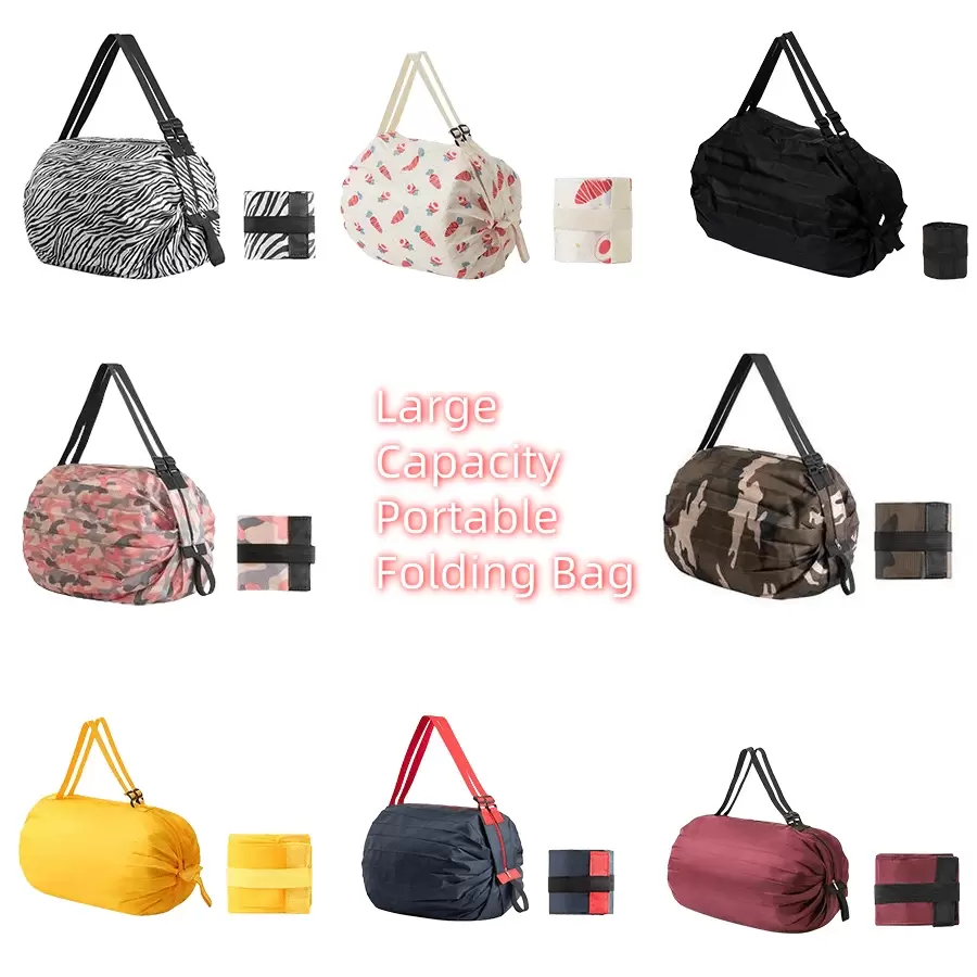 1 chiếc, Túi mua sắm có thể gấp lại, Túi tote đựng đồ tạp hóa có thể tái sử dụng, Túi gấp di động dung tích lớn, Túi thể thao chống thấm nước, Túi tập thể dục xách tay nhẹ