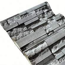 1 Rollo de papel pintado autoadhesivo con efecto de piedra y ladrillo, papel pintado de vinilo PVC desprendible para decoración del fondo de pared de la sala de estar del hogar