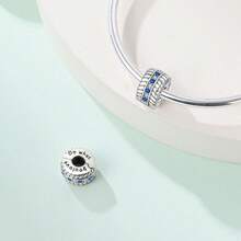 1 件镀银星光神秘星系闪耀宇宙轨迹星夜流动蓝色编织梦幻翅膀恶魔之眼鸢尾花（友谊长存）丰收葡萄羽毛彩色安全扣按扣适用于原创蛇形手链项链手链串珠 DIY 珠宝制作送给女朋友的奢华礼物 - W-PAC1629 - 查看 7