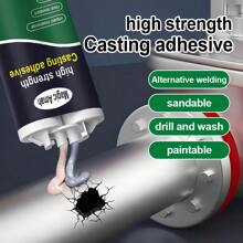 1pc Casting Epoxy Adhesive For Metal Repair, Castable Alloy For Cast Iron, Cast Aluminum, Copper, Industrial Equipment Maintenance, Mechanical Parts Repair, Auto Castings Restoration, Mold Repair, Artwork Restoration, High Strength, Heat Resistant, Wear Resistant, Waterproof, Rust Proof, Fast Curing