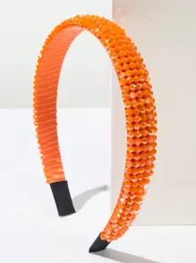 1 pieza Diadema de cristal simple y elegante, diadema delgada hecha a mano con cuentas, accesorio de cabello versátil, elegante y de uso diario