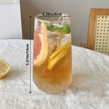 High Quality 16.91 Oz Striped Glass For Iced Coffee, Tea And Juice - Reusable, Hand Wash Only, All Year Round
