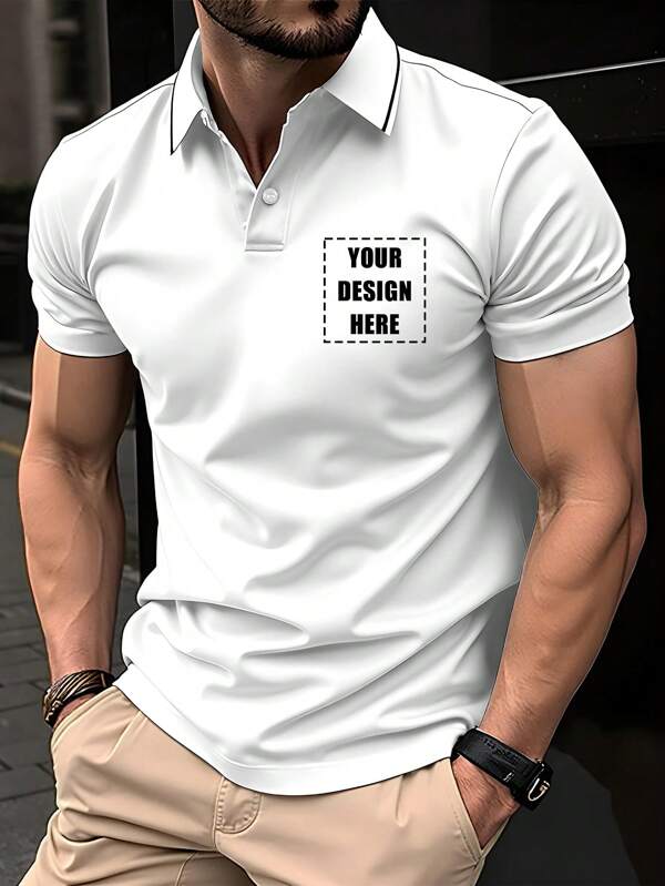 Personalisiertes Herren Sommer T-Shirt, Individuelles Herren T-Shirt & Hemd - Fügen Sie Ihren eigenen Text und Bilder hinzu (Familienfoto/Selfie/Haustier Foto/Freundschaftsfoto/Firmenstempel), um Ihr eigenes individuell bedrucktes T-Shirt zu gestalten, weißes T-Shirt, ideal als Geschenk zu Feiertagen, modisch, lässig, einzigartig, personalisiert, ideale Geschenke für ihn, Familie, Freund, Kinder zu Jahrestagen, Geburtstagen, Feiertagen/Urlaub
