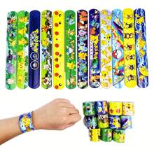 pokemon Pokemon Cartoon Slap Bracelets, 12 Unique Designs, Fun Party Favors And Festival Decorations, Perfect For Birthday Parties, Events, And Celebrations, Colorful Slap Wristbands With Cute Patterns, Ideal For All Ages