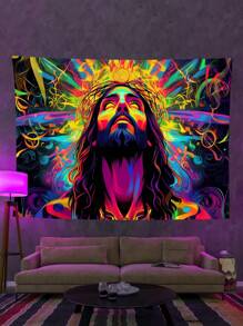 Blacklight UV-reactief wandtapijt Glow in the Dark Wandtapijt voor de slaapkamer