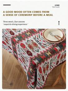 1 Pc Bohemian Style Polyester Tablecloth, Suitable For Camping, Restaurant, Bedroom Decor