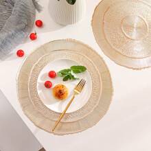 1 pièce/4 pièces/6 pièces Sets de table décoratifs en PVC résistant à la chaleur et antidérapants en forme de méduse avec feuille d'or ajourée, pour hôtels, restaurants, fêtes, mariages et vacances