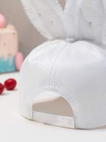 1pc Adjustable Children Rabbit Design Cute Duck Bill Cap, Adorable Baseball Hat For Girls, Suitable For Everyday Wear - Bunny Baseball Cap - View 9