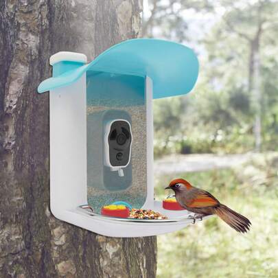 kangten IP65 Waterproof Solar Bird Feeder 1080p HD Night Vision Camera Smart Recognition