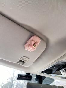 卡通兔子汽车太阳镜夹，创意汽车遮阳板眼镜架，女士卡片夹