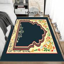 [Crystal Velvet 700g/㎡ Point-Printed Bottom, 5mm Thick] 1pc Bohemian Style Solid Color Area Rug, Soft Non-Slip Washable Carpet Suitable For Living Room, Bedroom, Kitchen, Office, Home Decor, Large Classroom Rug, Geometric Washable Rug