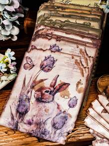 1/30 件复古材料纸 Lost Garden 系列 DIY 剪贴簿装饰垃圾日记本计划拼贴相册工艺纸、剪贴簿纸复古装饰动物、花卉、花园剪贴簿用品剪纸、相册旅行 DIY 工艺品、艺术、日记计划、笔记本 - 彩色 - 查看 2