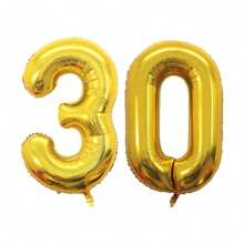Globos de lámina de plata extra grandes del número 30 de 32 pulgadas y 40 pulgadas para el 30.º cumpleaños y decoración del 30.º aniversario - Multicolor - Ver 11