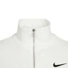 Nike Women's Casual Stand Collar Zip-Up Sweatshirt - White - View 3