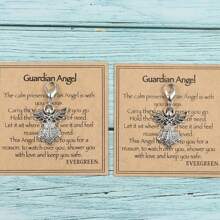 2PCS Guardian Angel Keychain - Amulet For Protecting Health And Safety - Symbol Of Love, Lucky Pocket Hug, Perfect Gift For Family, Friends And Colleagues - Key Ring For Everyday Use