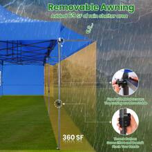 10x30 Pop Up Canopy Tent With Awning Heavy Duty Canopy Gazebo Pavilion UPF 50+ All Season Wind Waterproof Commercial Outdoor Street Vendors Party Tents For Parties Canopy With Roller Bag - Blue - View 7