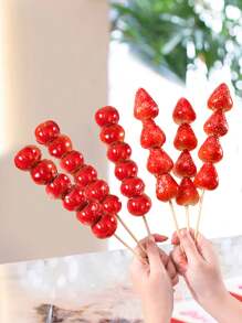 50pcs/100pcs/200pcs/300pcs Thicker & Longer Bamboo Skewers, Appetizer BBQ Picks, Sandwich Holders, Suitable For Home Daily Use Or Party Decor