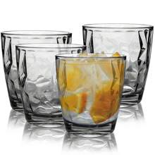10-Ounce Plastic Drinking Cups, Set Of 4 Transparent Unbreakable Glasses, Clear Acrylic Reusable Juice & Wine Glasses For Home, Picnic & Party, Dishwasher Friendly, Stackable