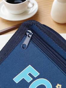 1pc Cartoon Multifunctional Pencil Case, Football Design Pen Bag For Middle/Elementary School Students - Multicolor - View 3