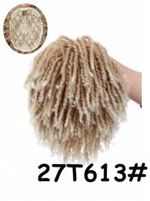 男士短款合成纤维编织假发，爆炸头波波头造型，黑棕色钩针编织假发，多层透气仿脏辫假发，适合日常佩戴 - 彩色 - 查看 9