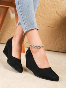 2025 Novos Sapatos de Primavera Femininos Sapatos de Trabalho de Escritório Biqueira Redonda Sapatos Confortáveis de Fundo Macio Salto Médio Plataforma Rasa Bombas