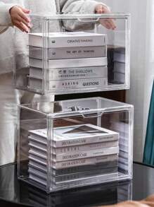 Support en acrylique, organisateur de maquillage transparent empilable et fixé au mur, boîte de rangement pour sacs